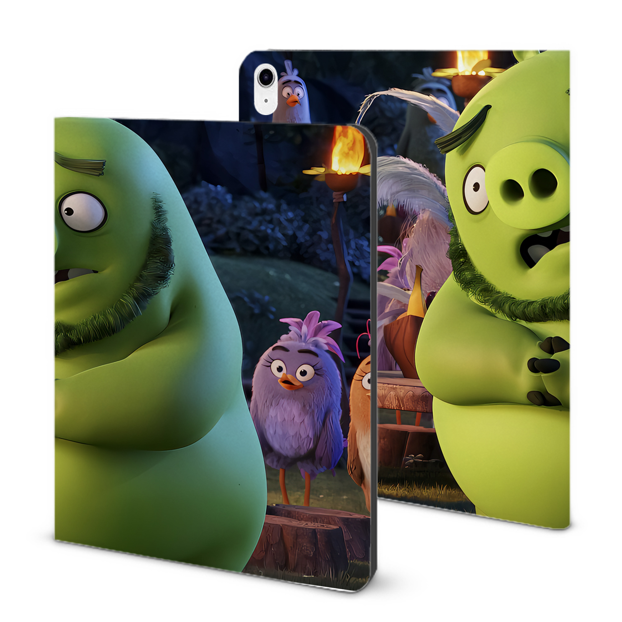 （画像用） Angry Birds アングリーバード IPad ケース ブック型 PUレザー TPU 耐衝撃 軽量 薄型 ペン収納なし 全面保護 IPad 各モデル対応